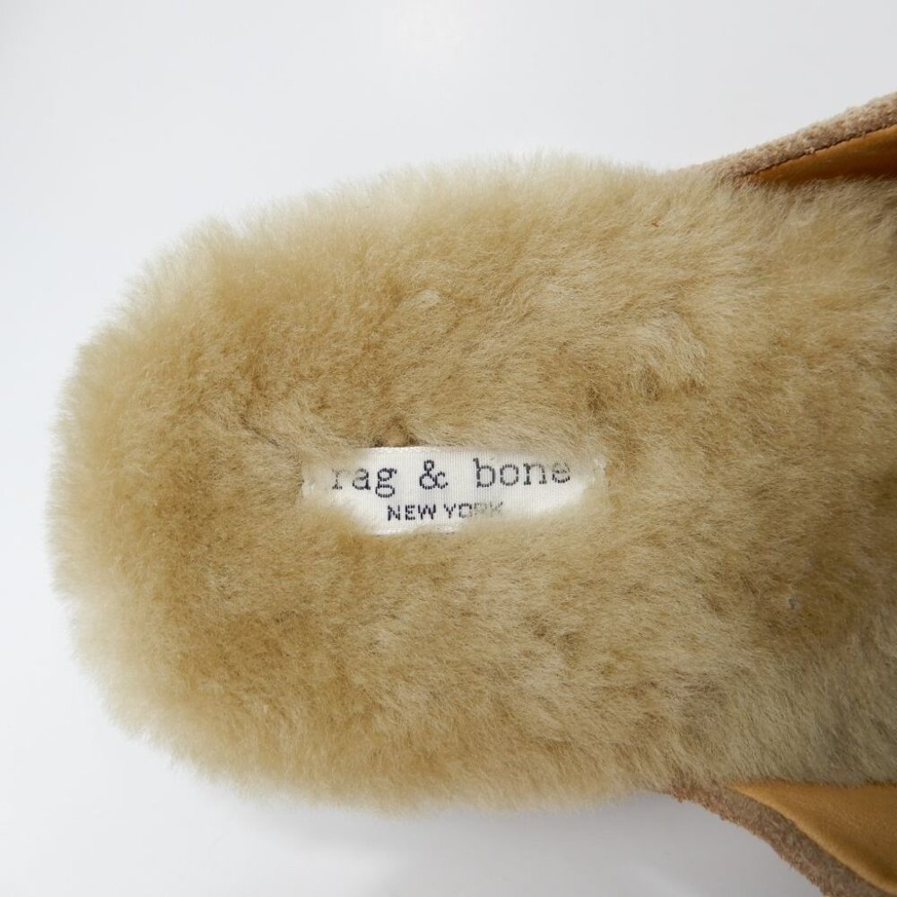 Rag & Bone Johannes Suede Shearling Tassel Clogs Size 40 10 Chunky NEW $475 - Picture 14 of 14